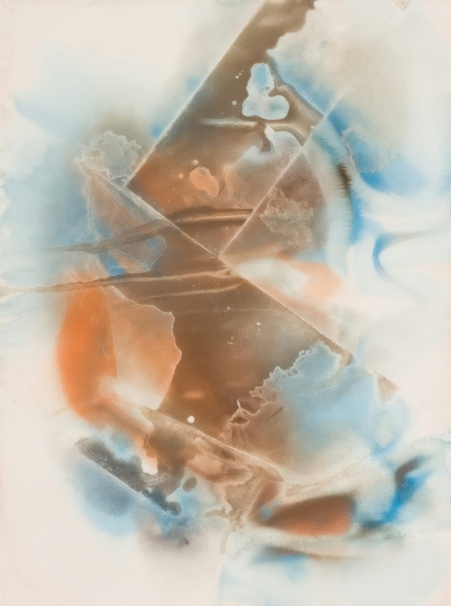 Abstract swirling colors of blue and orange