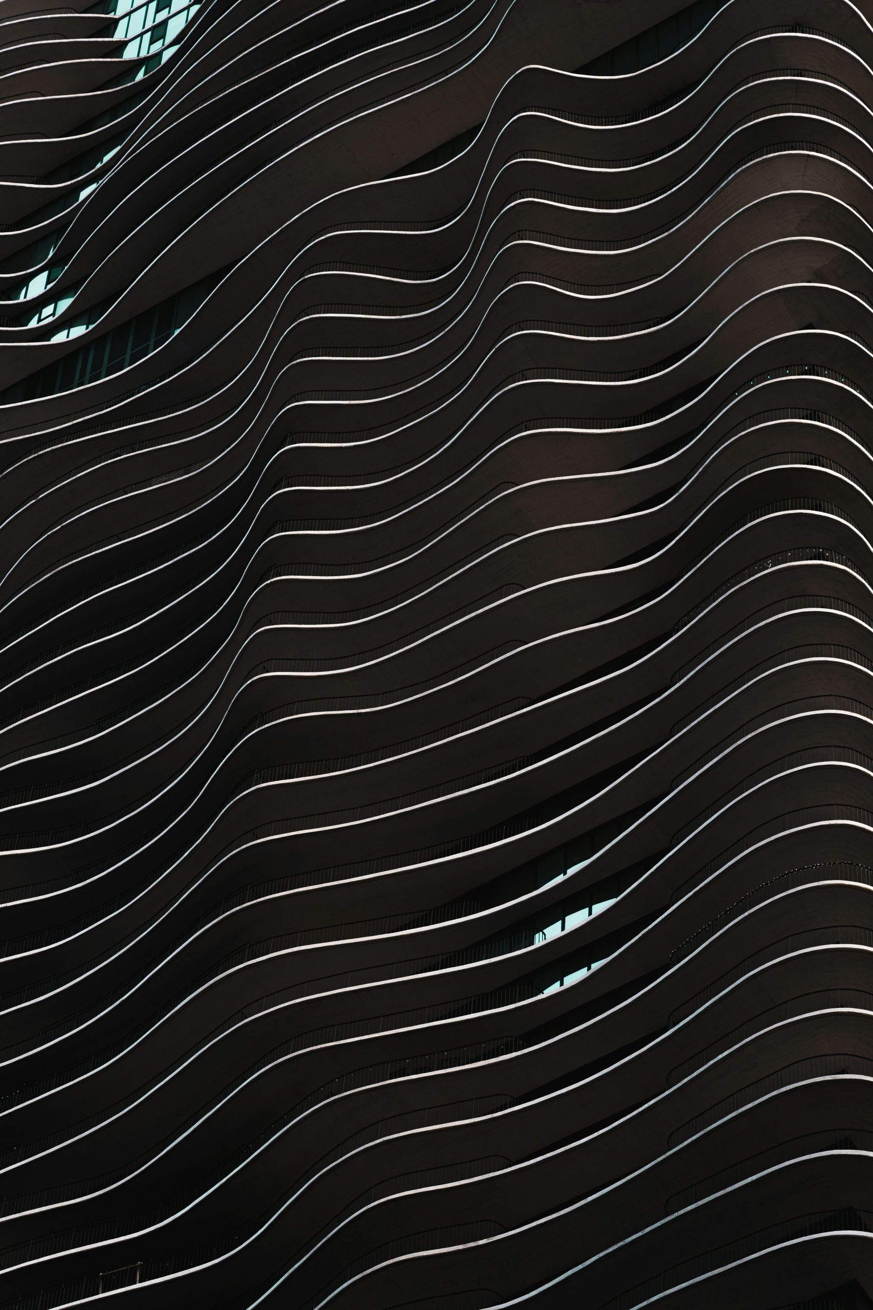 Abstract wavy lines on a dark background