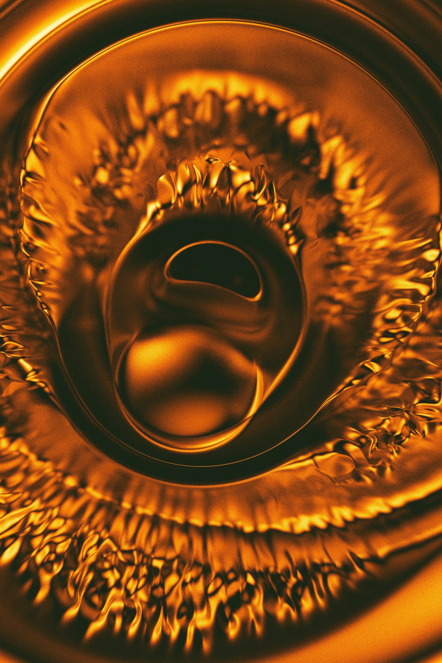 Abstract golden metallic liquid swirl