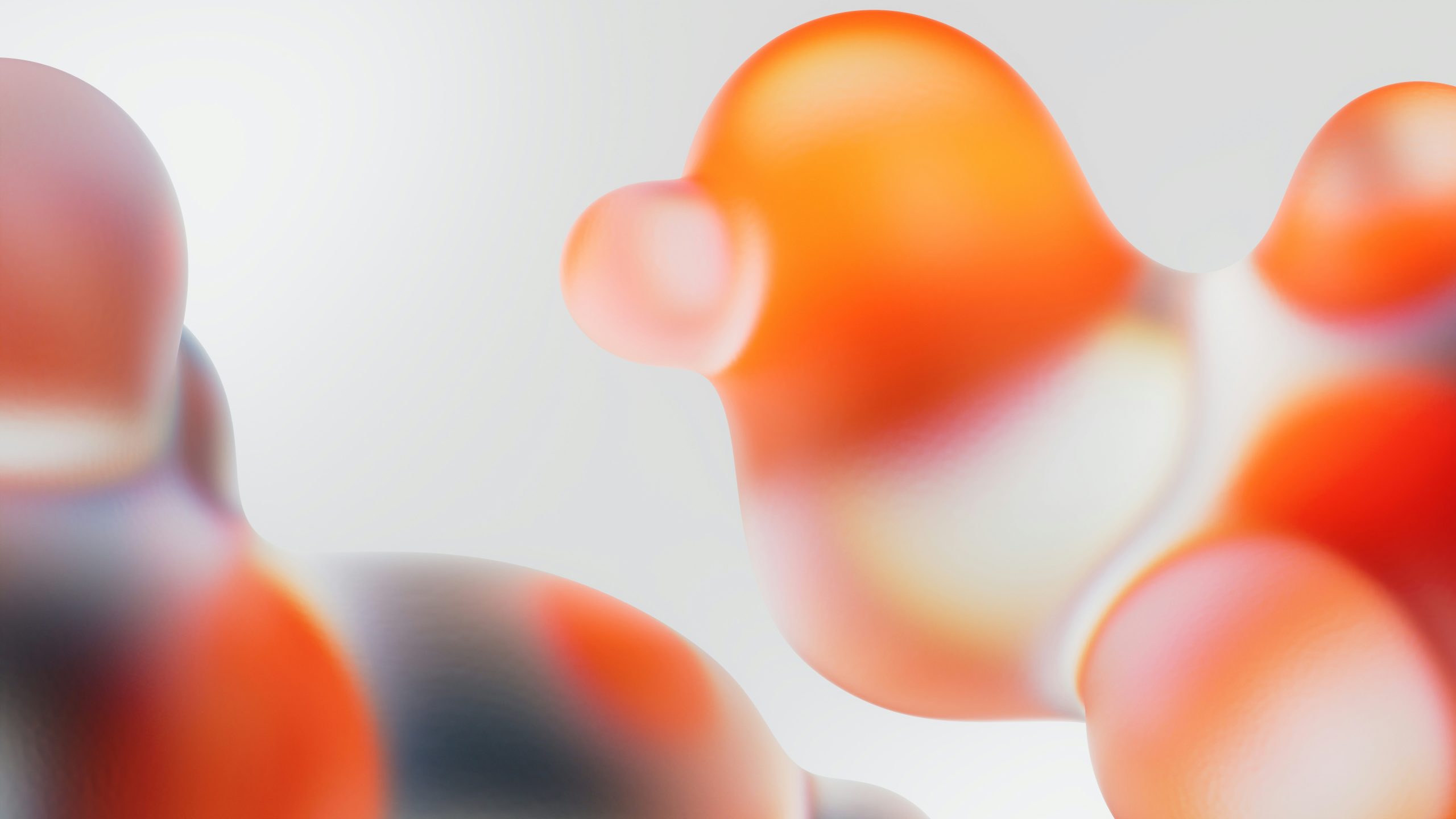 Experimental abstract orange and white organic shapes