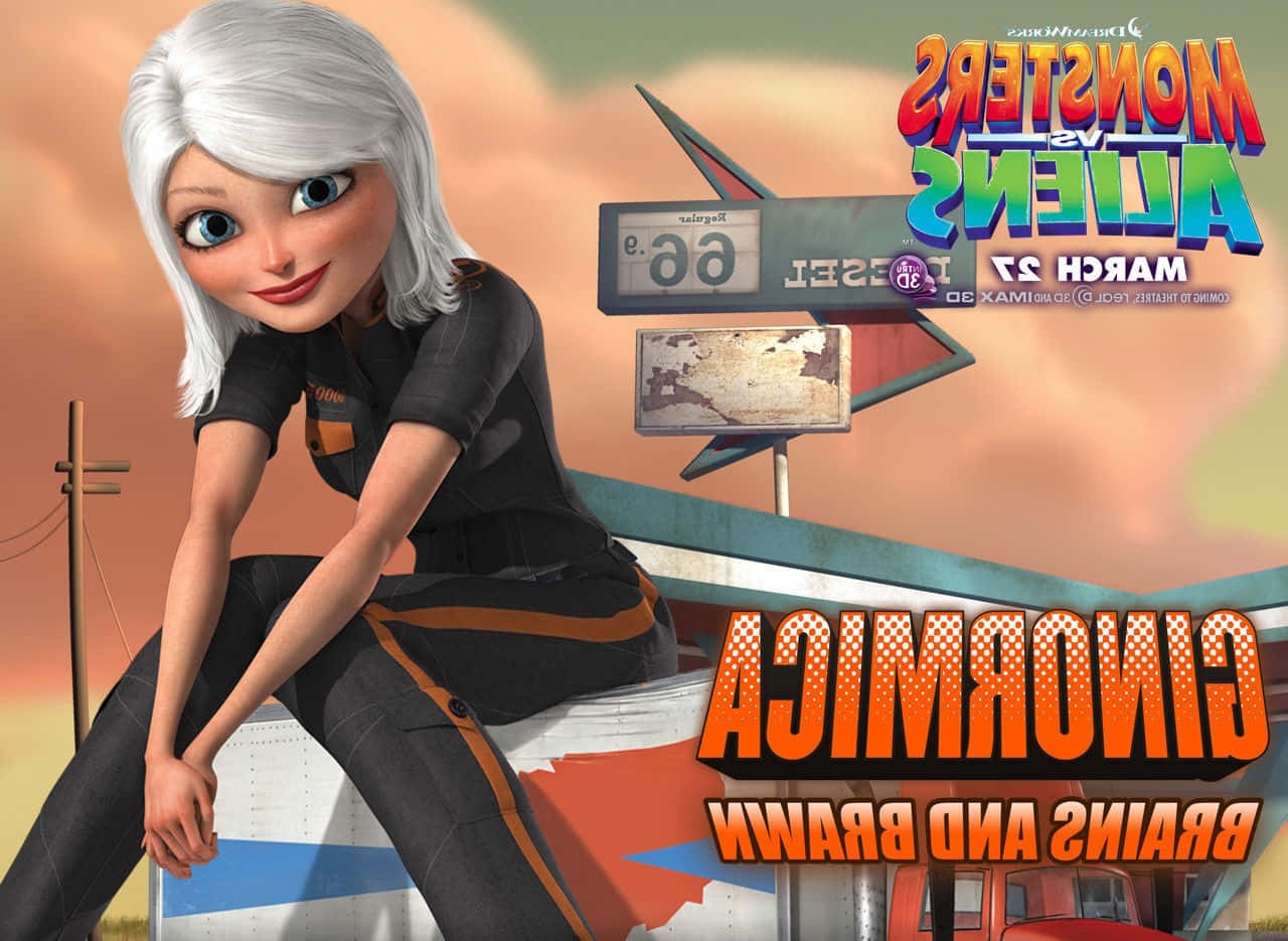 Animated girl with white hair sitting on a gas pump at dusk.