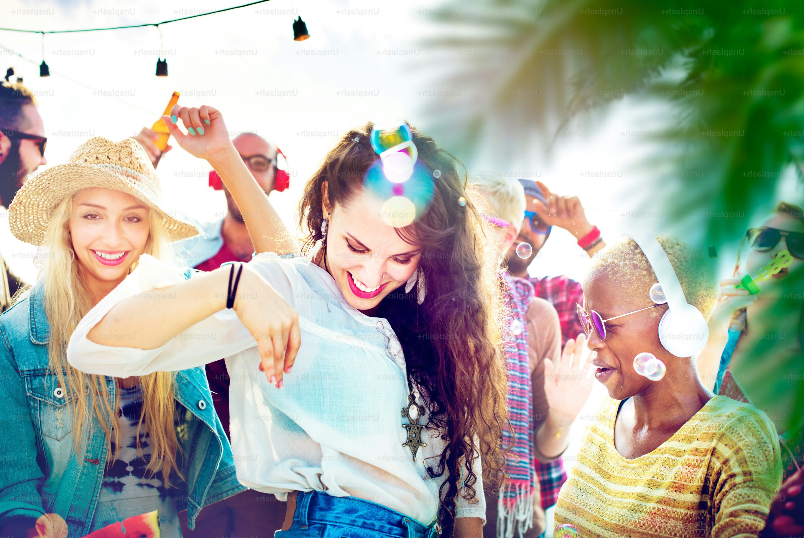 Friendship Dancing Bonding Beach Happiness Joyful Concept