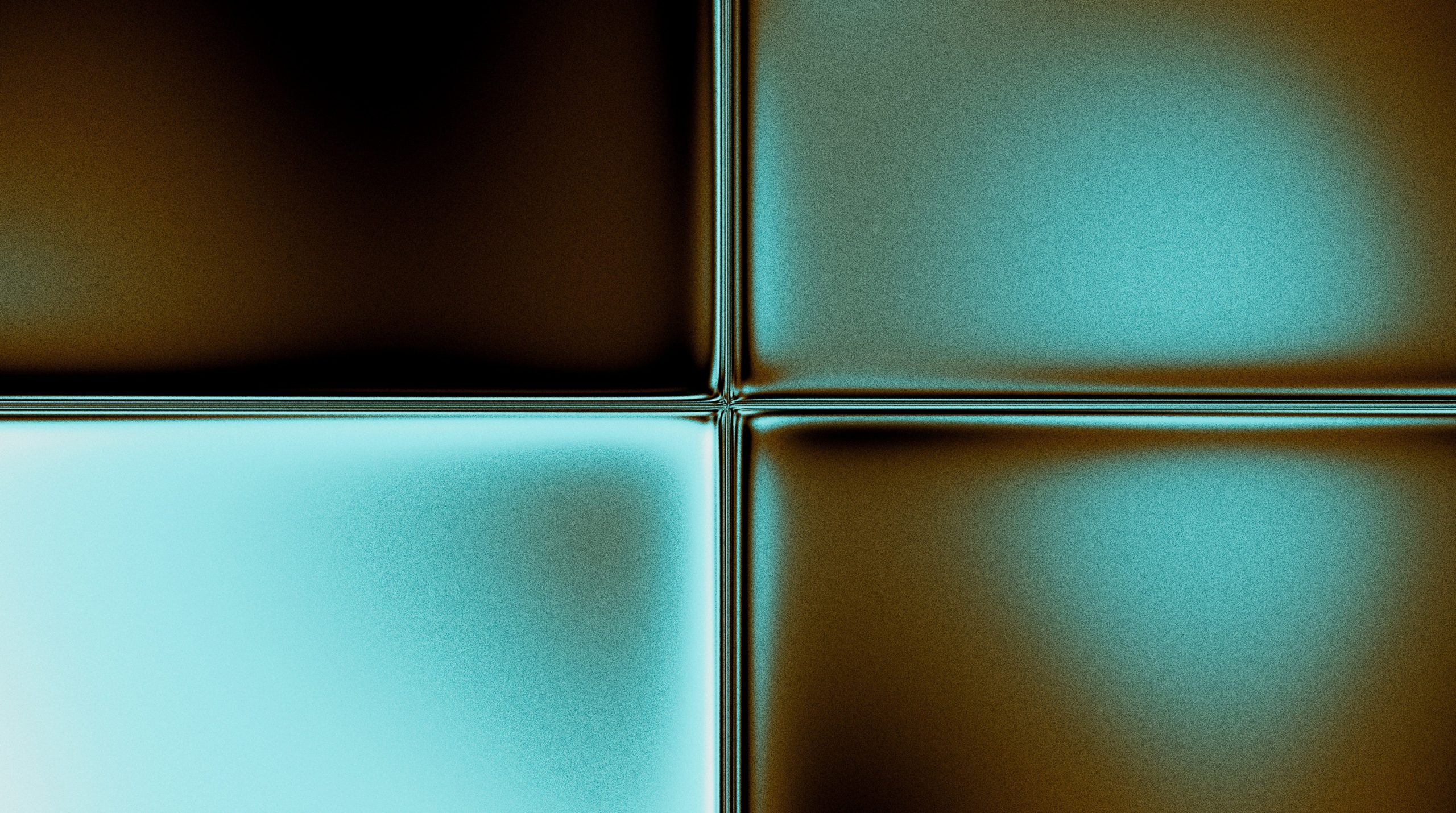 Abstract metallic squares with blue and brown hues