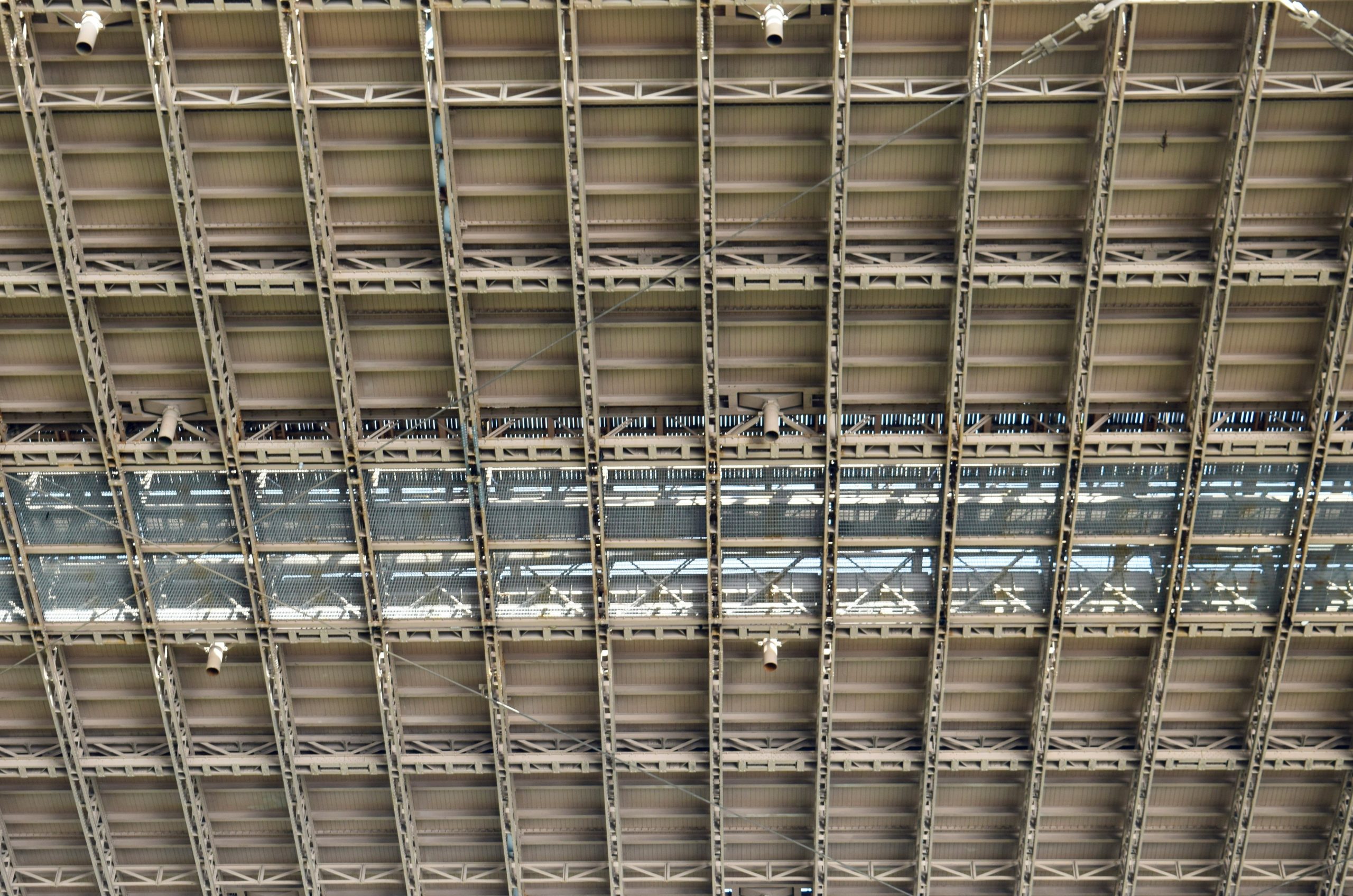 Geometric pattern of stadium ceiling structure