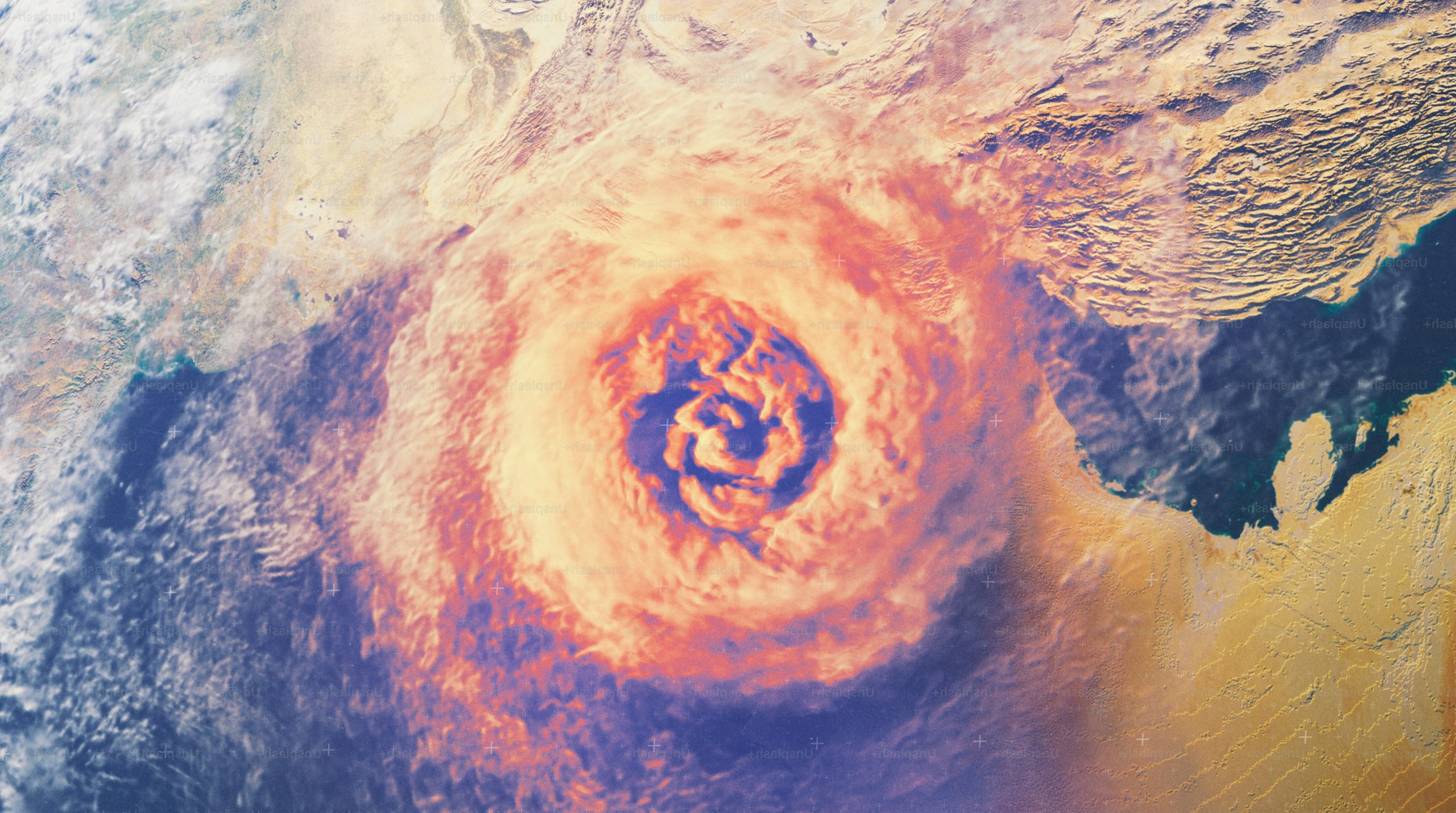 Massive swirling storm system seen from space