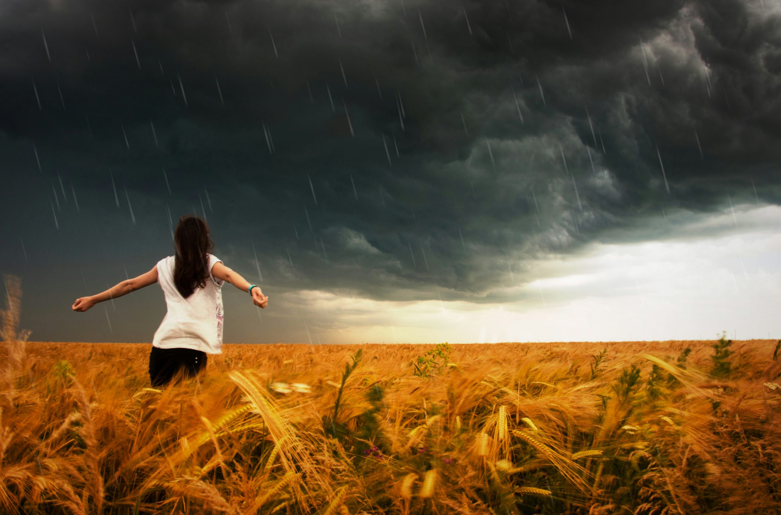 woman standing on whey field