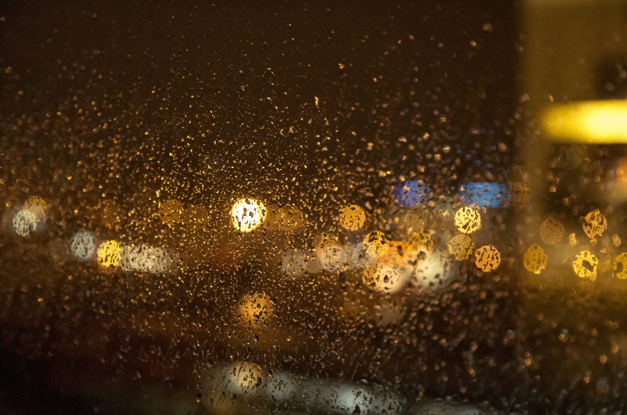 water droplets on glass window