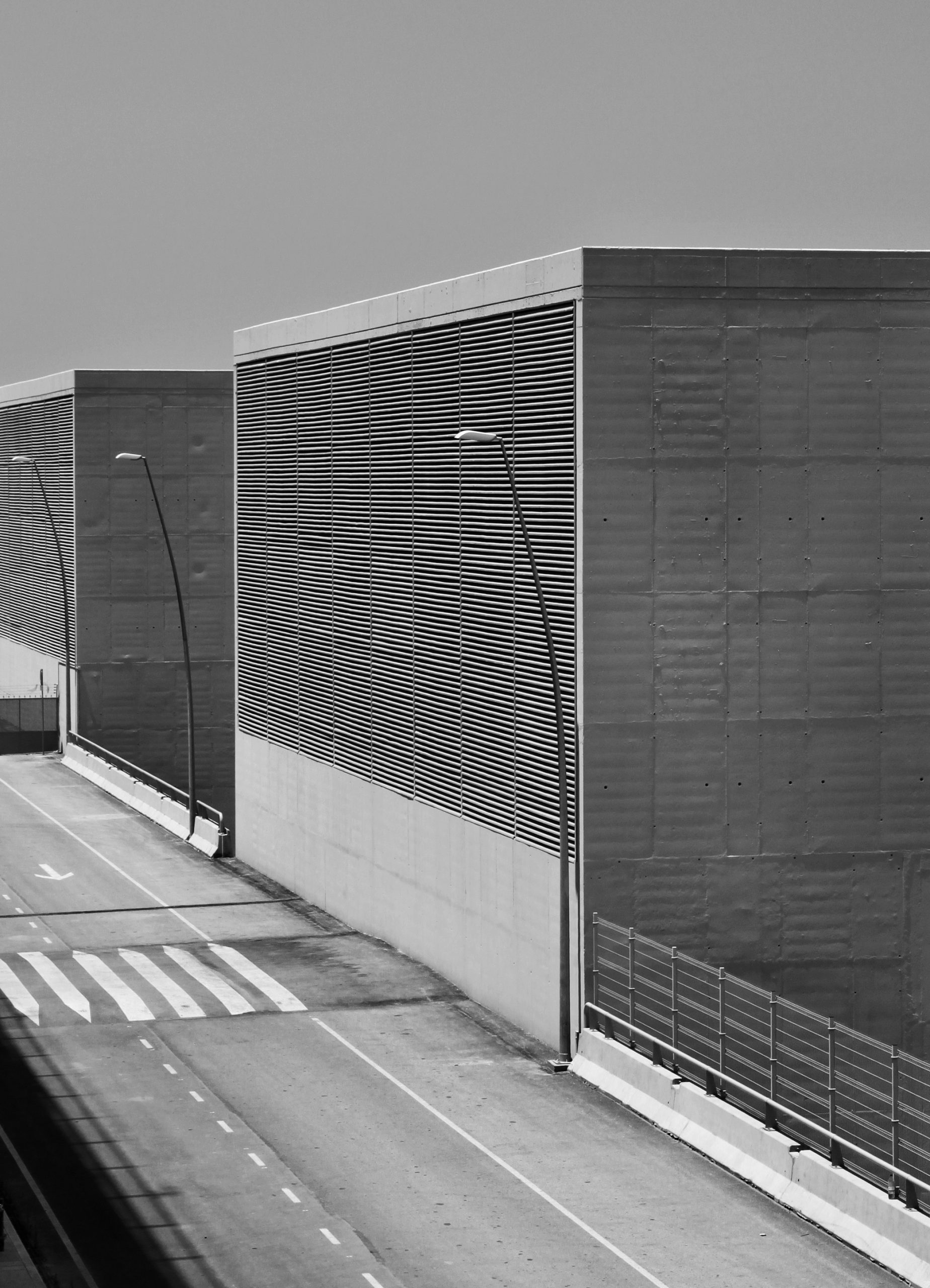 grayscale photo of a building