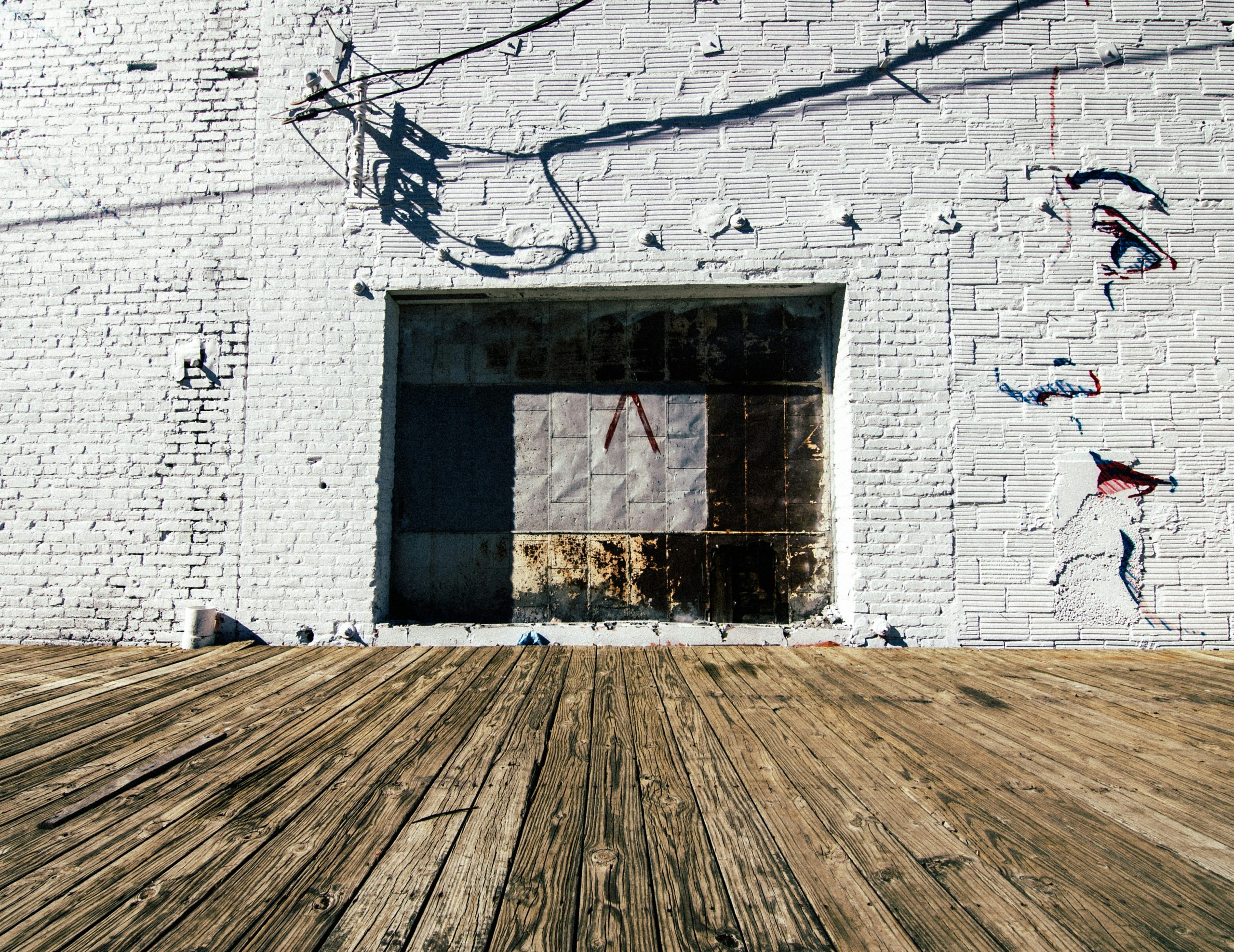 black and brown brick wall