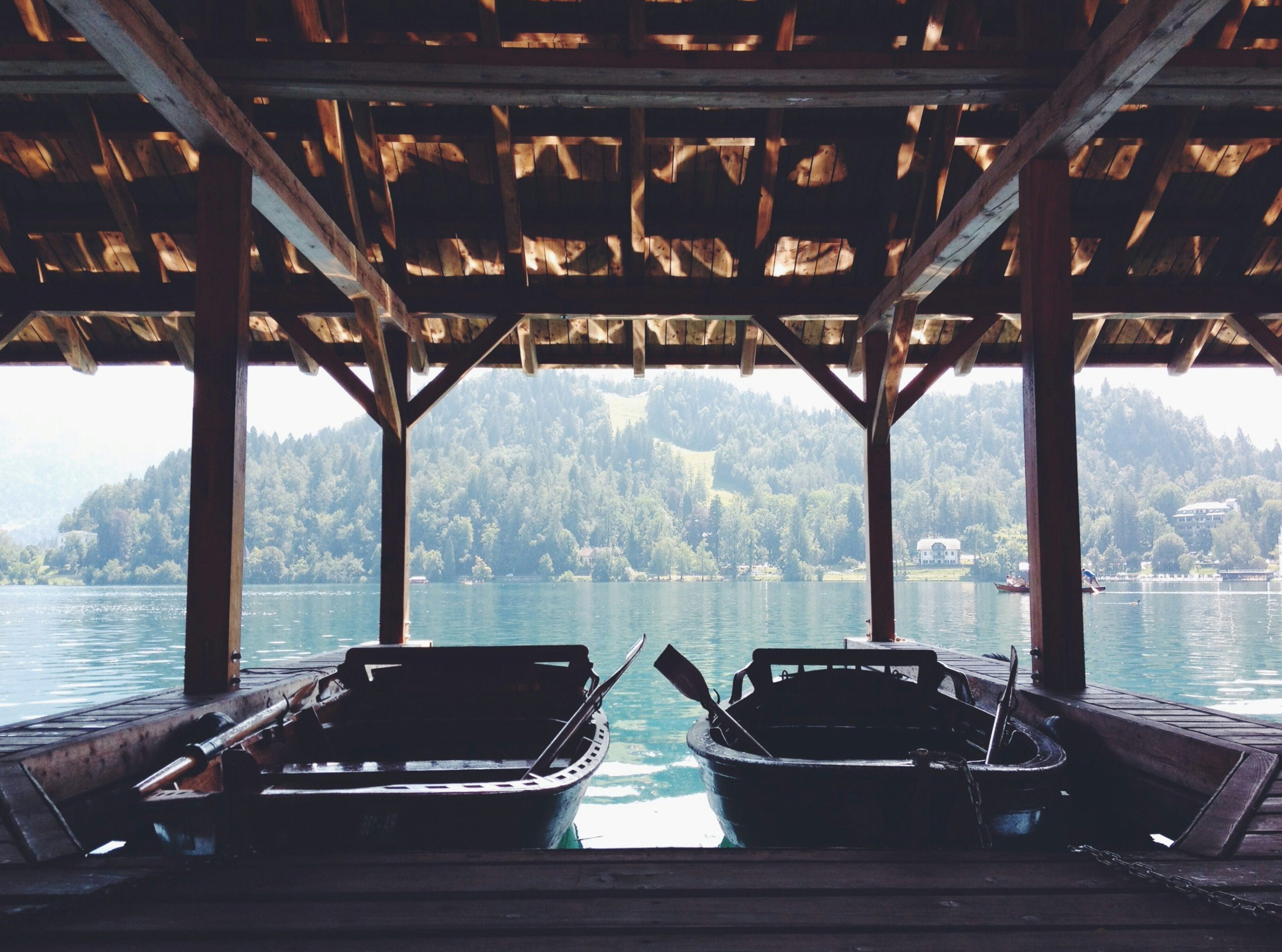 two boats in dock