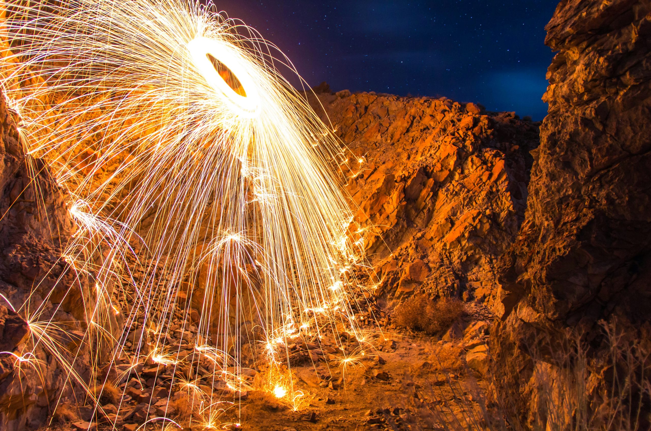 steel wool photography of light