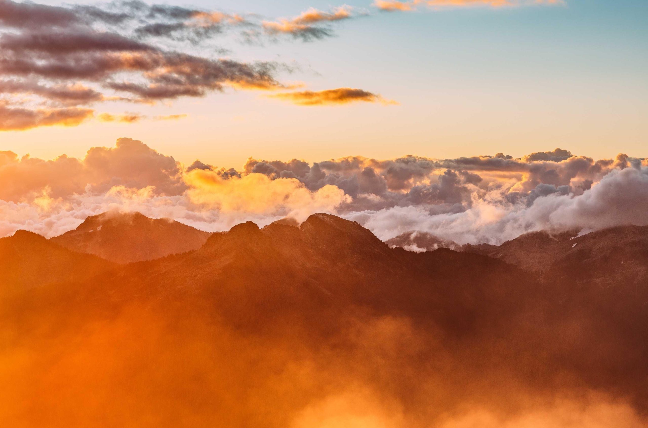 Sunrise painting the sky in shades of orange and pink